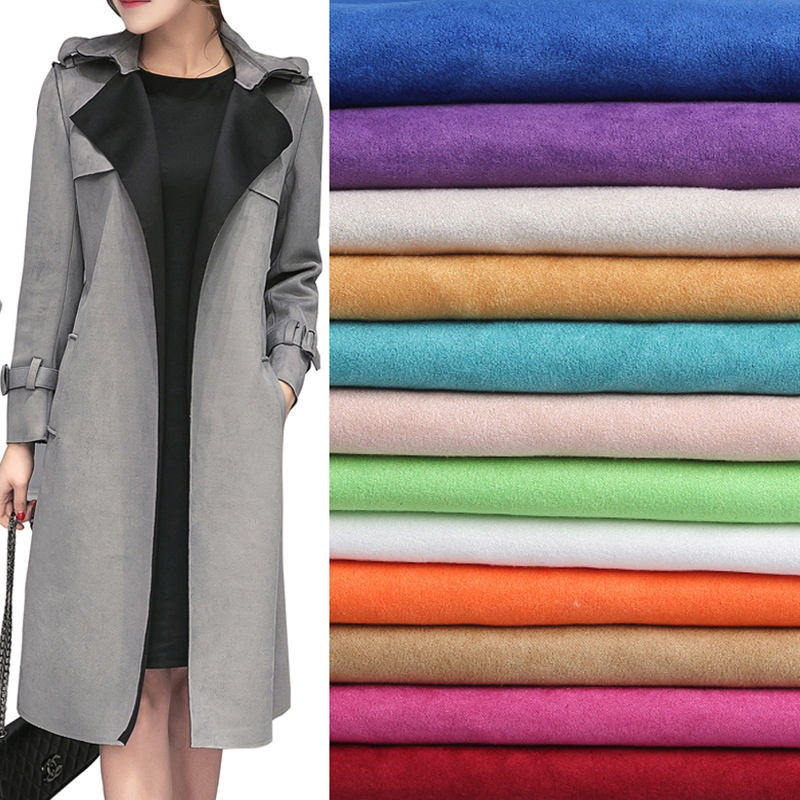 Soft Velvet Fabric Stretch Suede Fabric Span Polyester Scuba Suede Fabric For DIY Sewing Garment Upholstery Sofa Curtain Dress